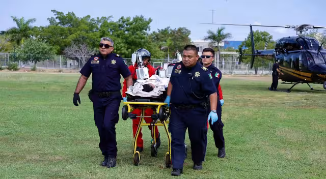Activan helicóptero de la SSP por lesionada en accidente en Uayma