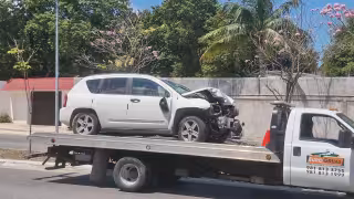Exceso de velocidad provoca choque en avenida de Campeche