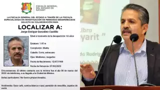 Jorge Enrique González fue reportado como desaparecido de la FGE de Nayarit