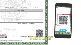 Acta de nacimiento con código QR