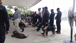 La unidad canina de la SSP Yucatán recibió apoyos este jueves