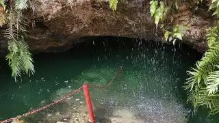 Actualmente el agua alcanzó más de 5 metros en el cenote