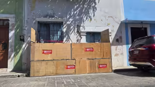 Fachada reventada por árbol y maleza en vivienda abandonada