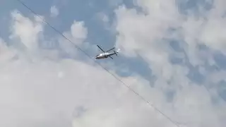 Los helicópteros sobrevuelan los trabajos del Tren Maya