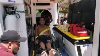 El hombre fue trasladado al ISSSTE para su atención médica