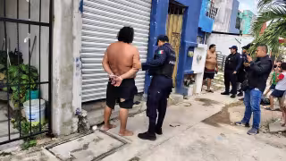 Vecinos detienen y amarran a presunto ladrón en fraccionamiento Paseos Caba de la Supermanzana 223 en Cancún