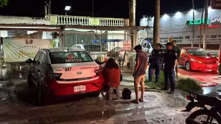 Motociclista derrapa en la avenida Colosio de Campeche y resulta lesionada