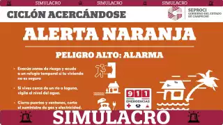 Huracán hipotético pone en acción a Campeche en el Simulacro Nacional 2025
