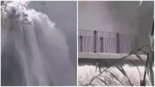 Autoridades locales pidieron no acercarse a las cascadas durante las lluvias