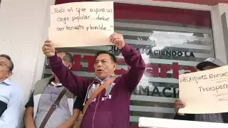 En días pasados expresó su inconformidad en el Palacio de Gobierno del Estado de Campeche