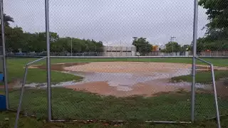 Las unidades deportivas de Mérida se encuentran con encharcamientos
