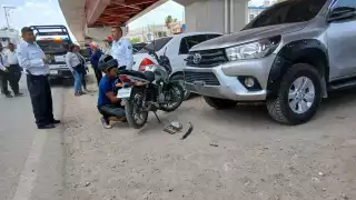 Un motociclista circulaba a exceso de velocidad en la colonia Centro de Escárcega.