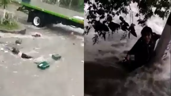 Las autoridades buscan a la joven arrastrada por la corriente