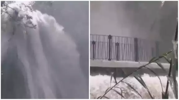 Autoridades locales pidieron no acercarse a las cascadas durante las lluvias Autoridades locales pidieron no acercarse a las cascadas durante las lluvias