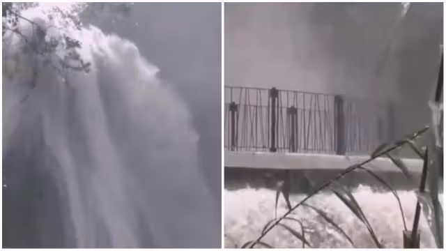 Autoridades locales pidieron no acercarse a las cascadas durante las lluvias