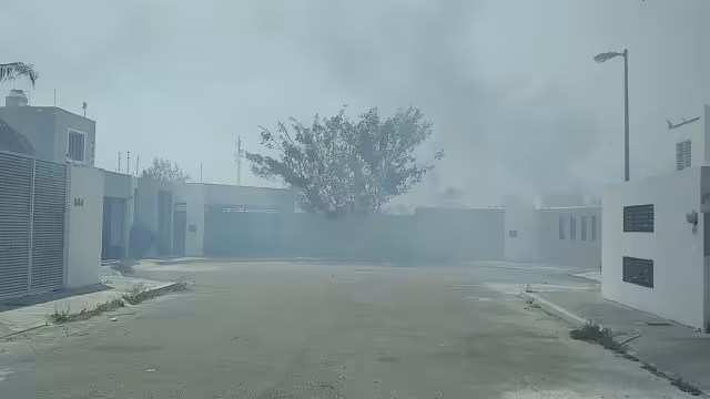 Se registra incendio en el fraccionamiento Villas Zona Dorada en Mérida: EN VIVO