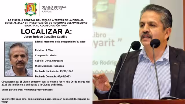 Jorge Enrique González fue reportado como desaparecido de la FGE de Nayarit