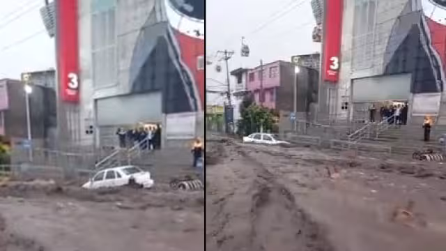 El agua arrastró varios autos en el municipio