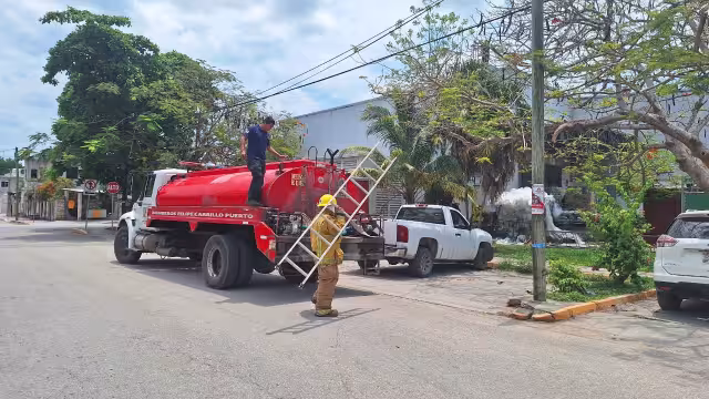 Debido al intenso calor, se registró una salida de gas en la válvula de alivio que mino gran parte de la zona