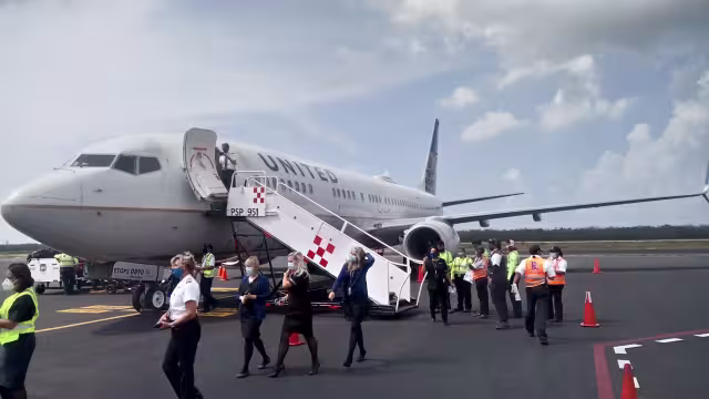 El avión aterrizó esta tarde en la isla de Cozumel
