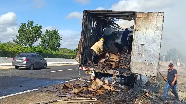 Se desconoce la causa del incendio del camión de carga