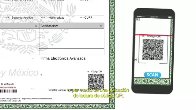 Acta de nacimiento con código QR