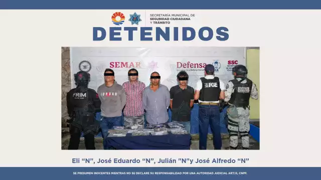 Cuatro hombres fueron detenidos en la SM 251 tras ser sorprendidos manipulando envoltorios con presunta droga.