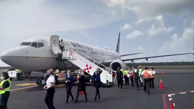 El avión aterrizó esta tarde en la isla de Cozumel