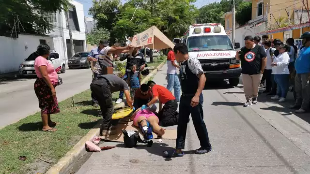 Madre e hijo presentaron heridas tras caer en el pavimento