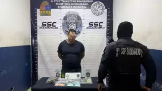 El  detenido contaba además de droga, dinero en efectivo