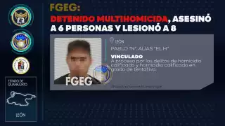Fiscalía detiene a 'El H' presunto asesino de seis personas en una reunión en Guanajuato