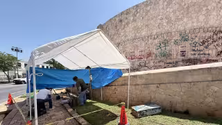 Arranca la restauración del Monumento a la Patria de Mérida; tomará meses borrar las pintas
