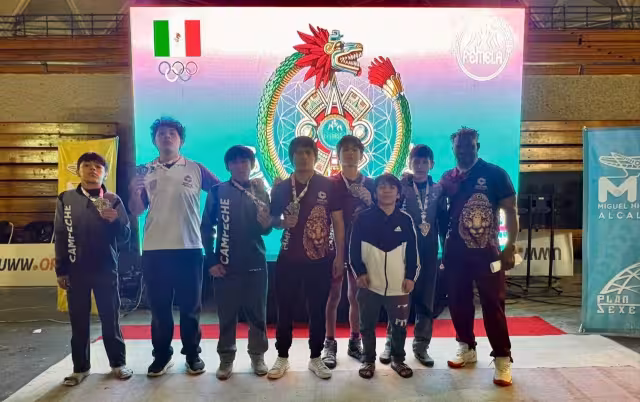 Campeche obtuvo siete medallas en el Abierto Mexicano de Luchas 2026.