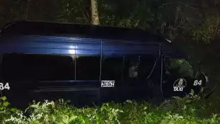 La combi salió de la carretera y se adentró la maleza