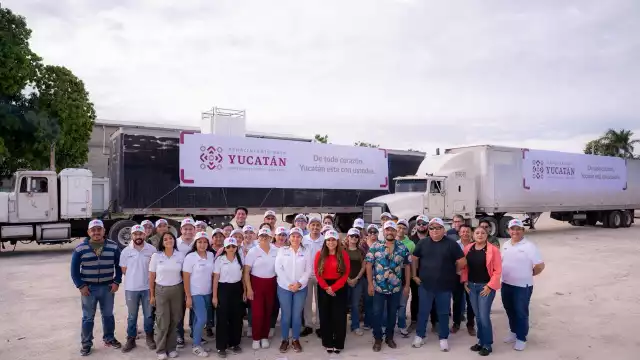 DIF Yucatán despacha segundo cargamento de apoyo; ya suman 54 toneladas para Puebla y Veracruz