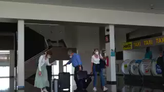 Turistas arribando a la ciudad de Campeche