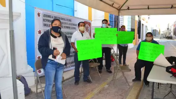 La Secretaria General de la sección Campeche, Jovita Domínguez Ramón precisó que son 25 puntos que le solicitan a la Dirección Nacional del INAH La Secretaria General de la sección Campeche, Jovita Domínguez Ramón precisó que son 25 puntos que le solicitan a la Dirección Nacional del INAH