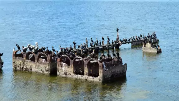 Los vestigios de la embarcación están en el malecón de Campeche