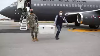 Las vacunas arribaron al estado alrededor de las 14:30 horas