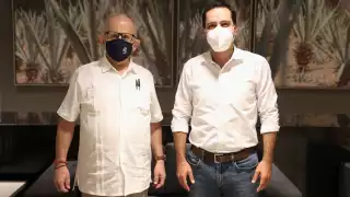 Mauricio Vila aprovechó la visita de Diego prieto para agradecer al presidente el haber incluido a Yucatán en la ruta del Tren Maya