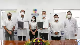 Representantes de los hospitales generales de Yucatán y Valladolid firmaron el acuerdo de cooperacón con agencia japonesa en México