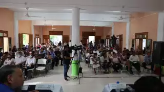 La reunión fue sobre la “Manifestación de Impacto Ambiental, modalidad regional del proyecto Tren Maya, tramo 5 Sur” (MIA). Foto: Fonatur