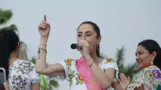 Claudia Sheinbum llegó esta mañana a Mérida