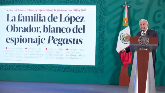 AMLO aseguró que en su gobierno no se espía a nadie, y si existe un contrato vigente con NSO Group, creador del software de espionaje Pegasus se cancelará AMLO aseguró que en su gobierno no se espía a nadie, y si existe un contrato vigente con NSO Group, creador del software de espionaje Pegasus se cancelará