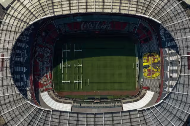 Vista del Estadio Azteca desde el aire
