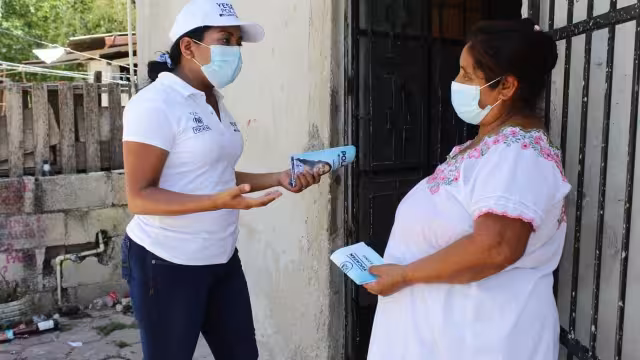 Yesenia Polanco candidata a diputada por el Distrito V en su visita a Umán