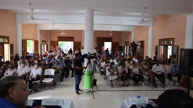 La reunión fue sobre la “Manifestación de Impacto Ambiental, modalidad regional del proyecto Tren Maya, tramo 5 Sur” (MIA). Foto: Fonatur