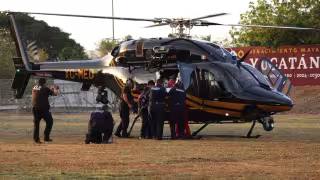 Motociclista gravemente herido es trasladado en helicóptero de la SSP desde Tizimín a Mérida