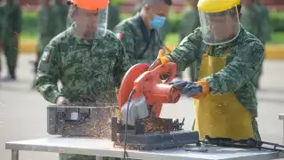 También se destruyeron 79 cargadores, 1,733 cartuchos, 61 cascos y 46 ojivas
