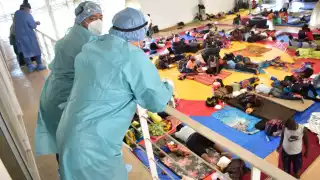 El personal de la dependencia llegó desde muy temprano a las instalaciones del Domo y se instalaron en la planta alta de este sitio